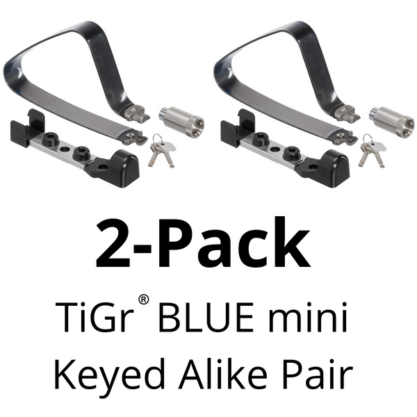 Keyed Alike Pair of TiGr BLUE mini – blue steel mini ulocks: strong